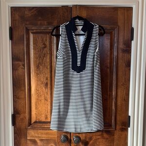 Sail to Sable Navy & White Stripe Sleeveless A-Line Tunic